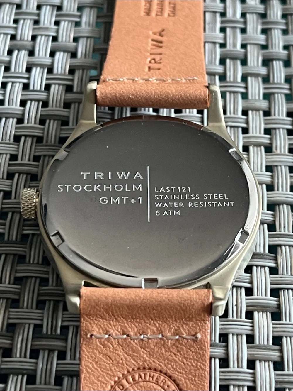 Tan Leather Strap Watch with Cream Dial
